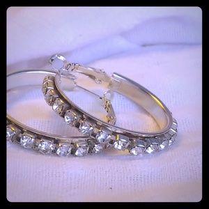 Rhinstone Hoop Earrings